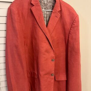 Ralph Lauren Salmon colored Linen Blend Single-Breasted Blazer
